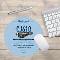Thumbnail for CJ610 design on light blue round mouse pad