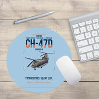 Thumbnail for Boeing CH-47D design on light blue round mouse pad