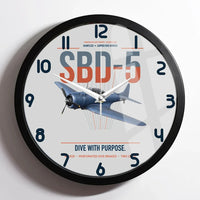Thumbnail for SBD-5 Dauntless design on light gray framed wall clock