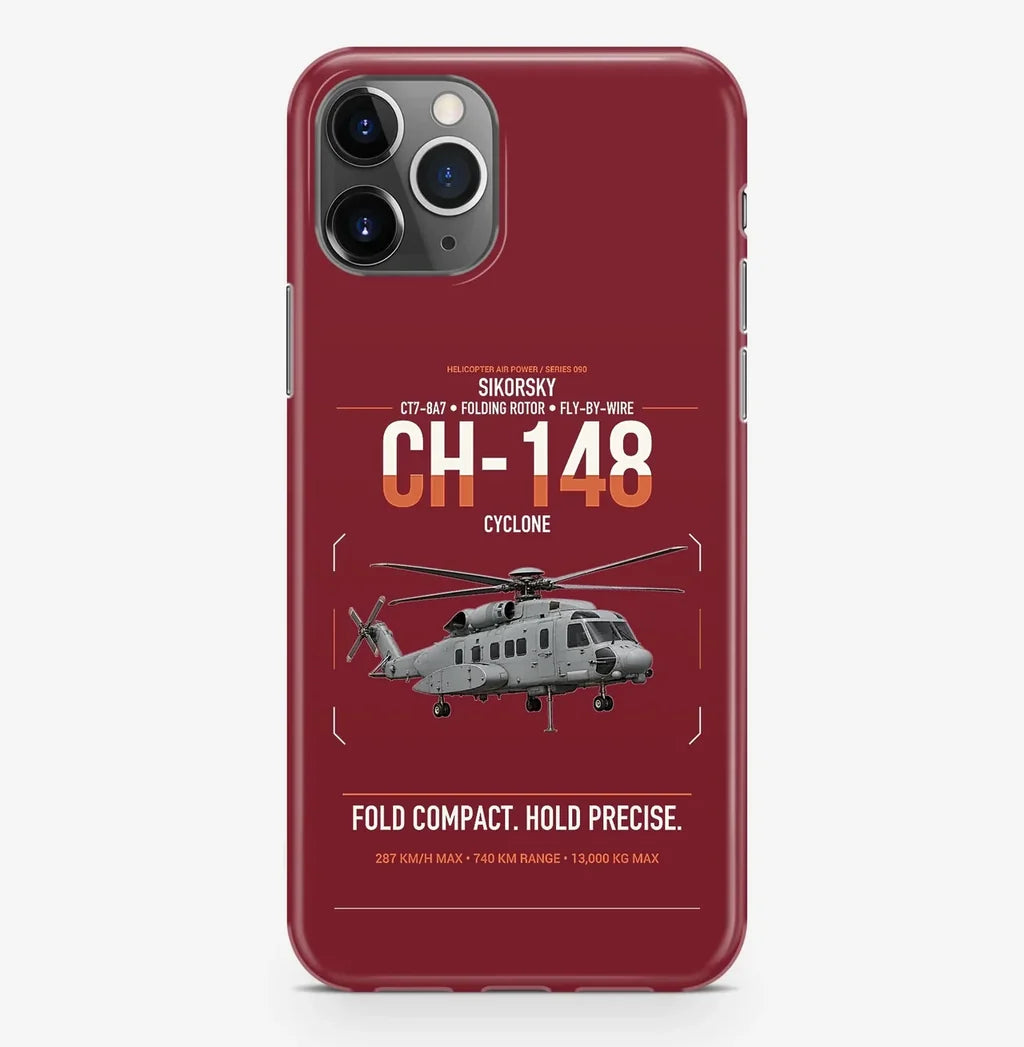 Sikorsky CH-148 Cyclone design on dark red magsafe iphone case, for iPhone Pro Max