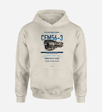 Thumbnail for CFM56-3 design on khaki hoodie single side