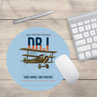 Thumbnail for Fokker Dr.I design on light blue round mouse pad