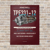 Thumbnail for TPE331-12 vertical canvas print - no frame - dark red background