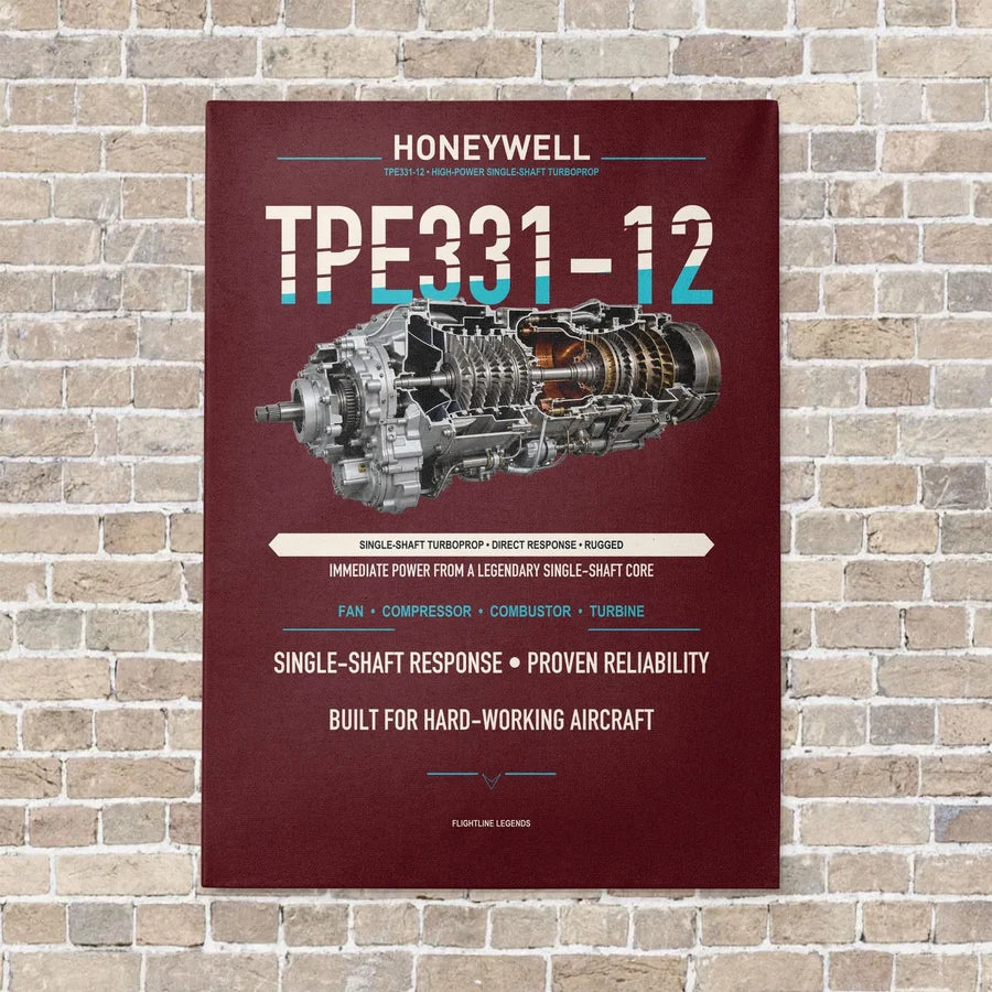 TPE331-12 vertical canvas print - no frame - dark red background