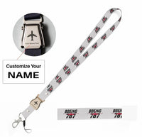 Thumbnail for Amazing Boeing 787 seat belt lanyard - white with name