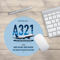 Thumbnail for Airbus A321P2F design on light blue round mouse pad