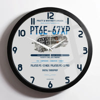 Thumbnail for PT6E-67XP design on light gray framed wall clock