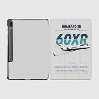 Thumbnail for Bombardier Learjet 60XR design on light gray samsung tablet tablet case