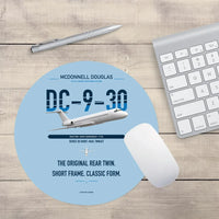 Thumbnail for McDonnell Douglas DC-9-30 design on light blue round mouse pad