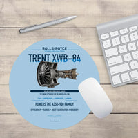 Thumbnail for TRENT XWB-84 design on light blue round mouse pad