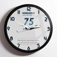 Thumbnail for Bombardier Learjet 75 Liberty design on light gray framed wall clock