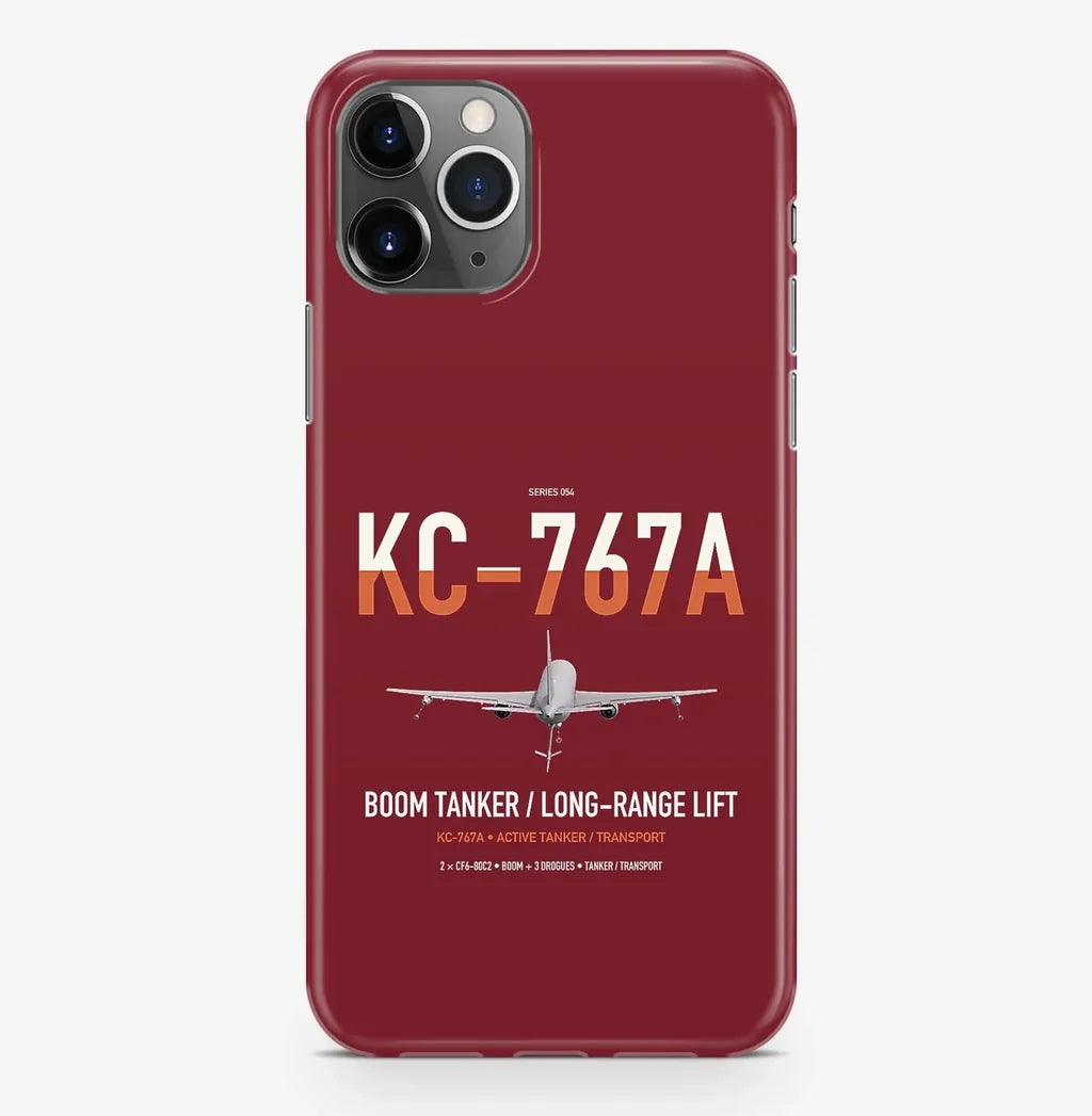 Boeing KC-767A design on dark red magsafe iphone case, for iPhone Pro Max