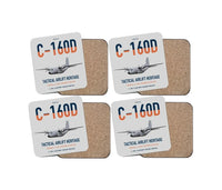 Thumbnail for Transall C-160D design on light gray 4 pieces set coaster