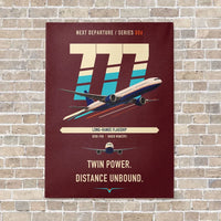 Thumbnail for Boeing 777-300ER vertical canvas print - no frame - dark red background