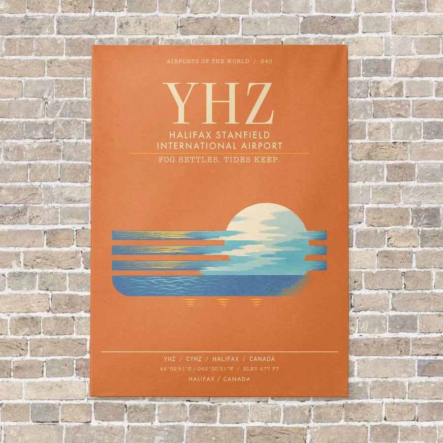 Halifax Stanfield International Airport YHZ - Canvas Framed - Orange