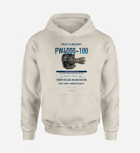 Thumbnail for PW4000-100 design on khaki hoodie single side