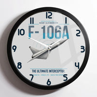 Thumbnail for F-106A Delta Dart design on light gray framed wall clock