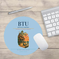 Thumbnail for Bintulu Airport (BTU) design on light blue round mouse pad