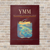 Thumbnail for Fort McMurray International Airport YMM vertical canvas print - no frame - dark red background