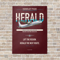 Thumbnail for Handley Page HPR.7 Dart Herald vertical canvas print - no frame - dark red background