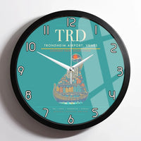 Thumbnail for Trondheim Airport Vrnes TRD Wall-Clock Framed - Turquoise