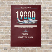 Thumbnail for Beechcraft 1900D vertical canvas print - no frame - dark red background