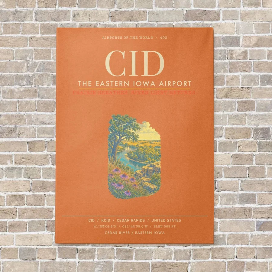 The Eastern Iowa Airport CID - Canvas Framed - Orange