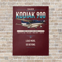 Thumbnail for Daher Kodiak 900 vertical canvas print - no frame - dark red background