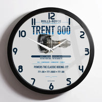 Thumbnail for TRENT 800 design on light gray framed wall clock