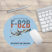 Thumbnail for F-82B Twin Mustang design on light blue round mouse pad
