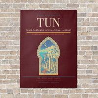 Thumbnail for Tunis-Carthage International Airport TUN vertical canvas print - no frame - dark red background