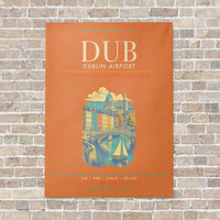 Thumbnail for Dublin Airport DUB - Canvas Framed - Orange