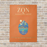 Thumbnail for Queenstown Airport ZQN - Canvas Framed - Orange