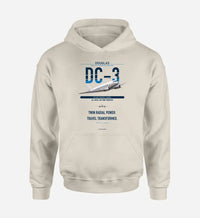 Thumbnail for Douglas DC-3 design on khaki double-side hoodie, single-side print