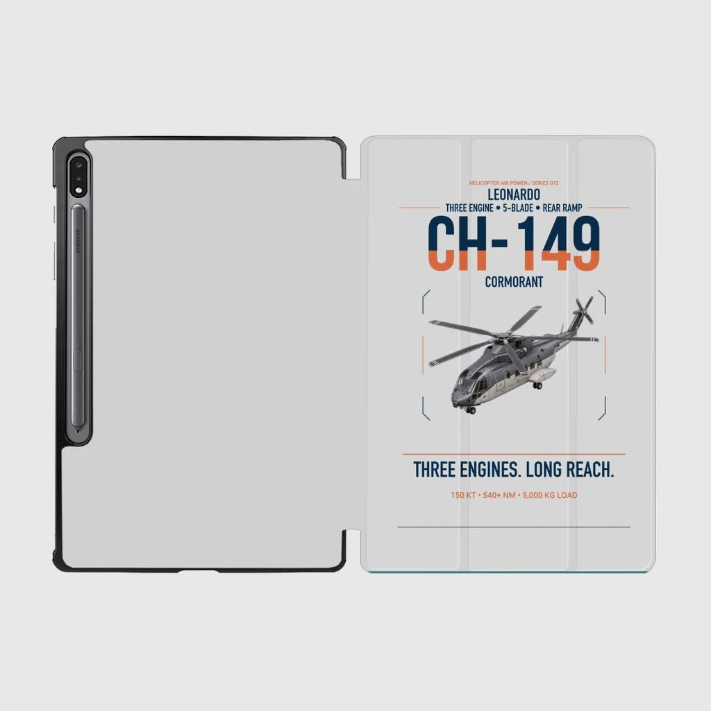 Leonardo CH-149 Cormorant design on light gray samsung tablet tablet case
