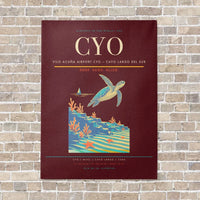 Thumbnail for Vilo Acuña Airport CYO — Cayo Largo del Sur vertical canvas print - no frame - dark red background
