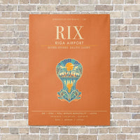 Thumbnail for Riga Airport RIX - Canvas Framed - Orange