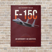 Thumbnail for F-15C Eagle Air Superiority No Substitute vertical canvas print - no frame - dark red background