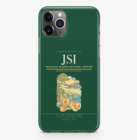 Thumbnail for Skiathos Airport (JSI) design on dark green iPhone 16 Pro MagSafe case