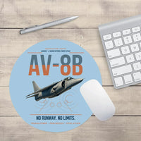 Thumbnail for AV-8B Harrier II design on light blue round mouse pad