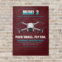 Thumbnail for DJI Mini 3 vertical canvas print - no frame - dark red background