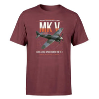 Thumbnail for Hawker Tempest Mk V design on dark red t-shirt, single-side print
