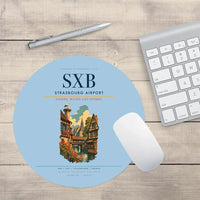 Thumbnail for Strasbourg Airport (SXB) design on light blue round mouse pad