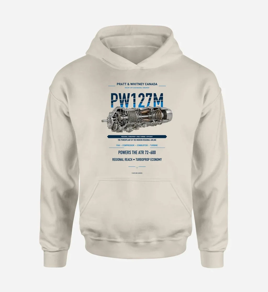 PW127M design on khaki hoodie single side