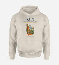 Thumbnail for Kaunas International Airport (KUN) design on khaki hoodie single-side print