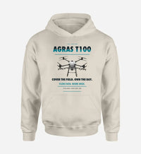 Thumbnail for DJI Agras T100 design on khaki hoodie single side