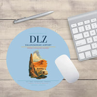 Thumbnail for Dalanzadgad Airport (DLZ) design on light blue round mouse pad