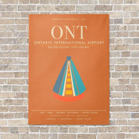 Thumbnail for Ontario International Airport ONT - Canvas Framed - Orange