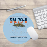Thumbnail for Savoia-Marchetti SM.79-II Sparviero design on light blue round mouse pad