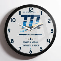 Thumbnail for Boeing 777F design on light gray framed wall clock
